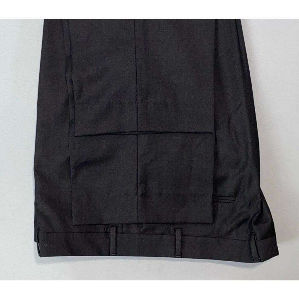 Santorelli Italy Luxury Serge Romeo Flat Front Wool Dress Pants Charcoal 40X29.5 - Picture 3 of 11